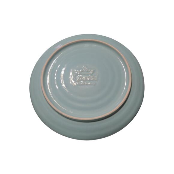 (Sold)Ceramisia Italy 2 Dinner Plates 10 3/4” Light Mint Teal Aqua Blue Embossed - Picture 3 of 4